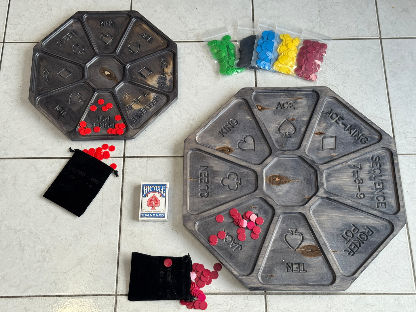 Rummoli Board - 14.5" carved Baltic Birch (Condo Size!)