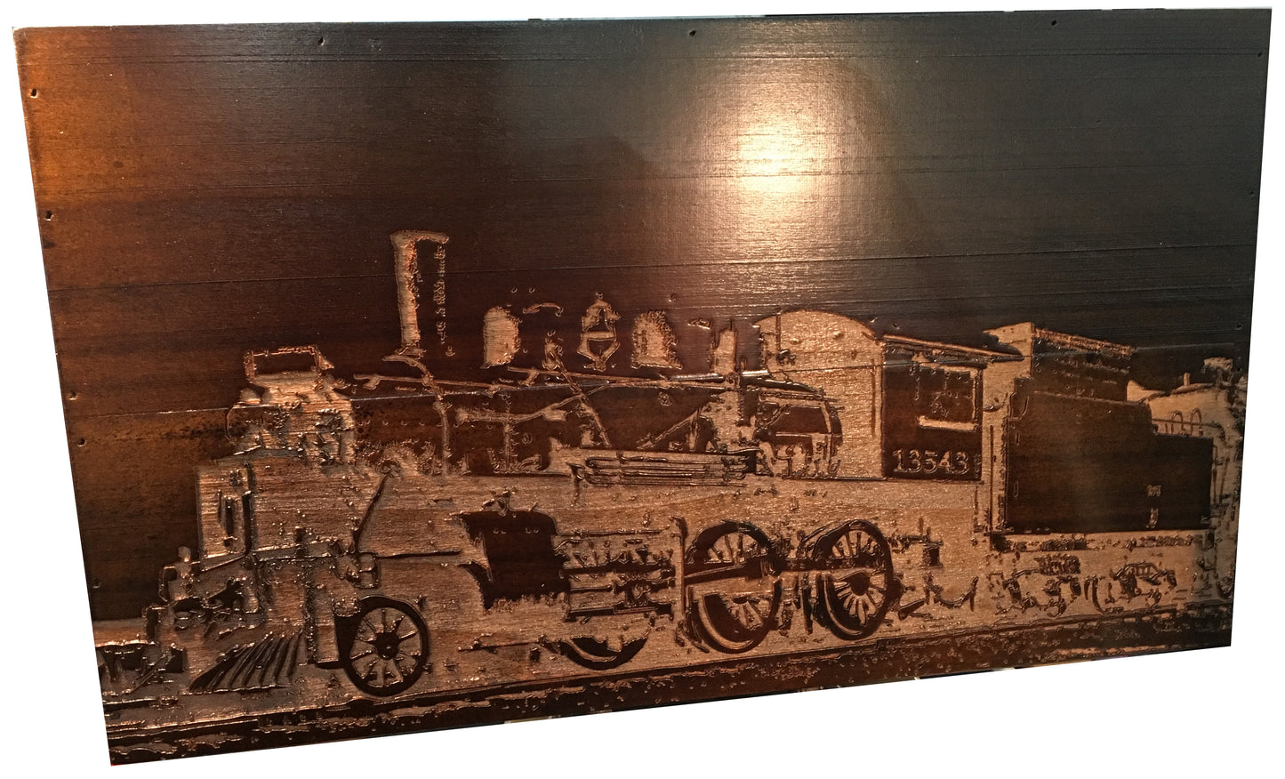 Stock Full-Lid Train Engraving on Large or Medium Box