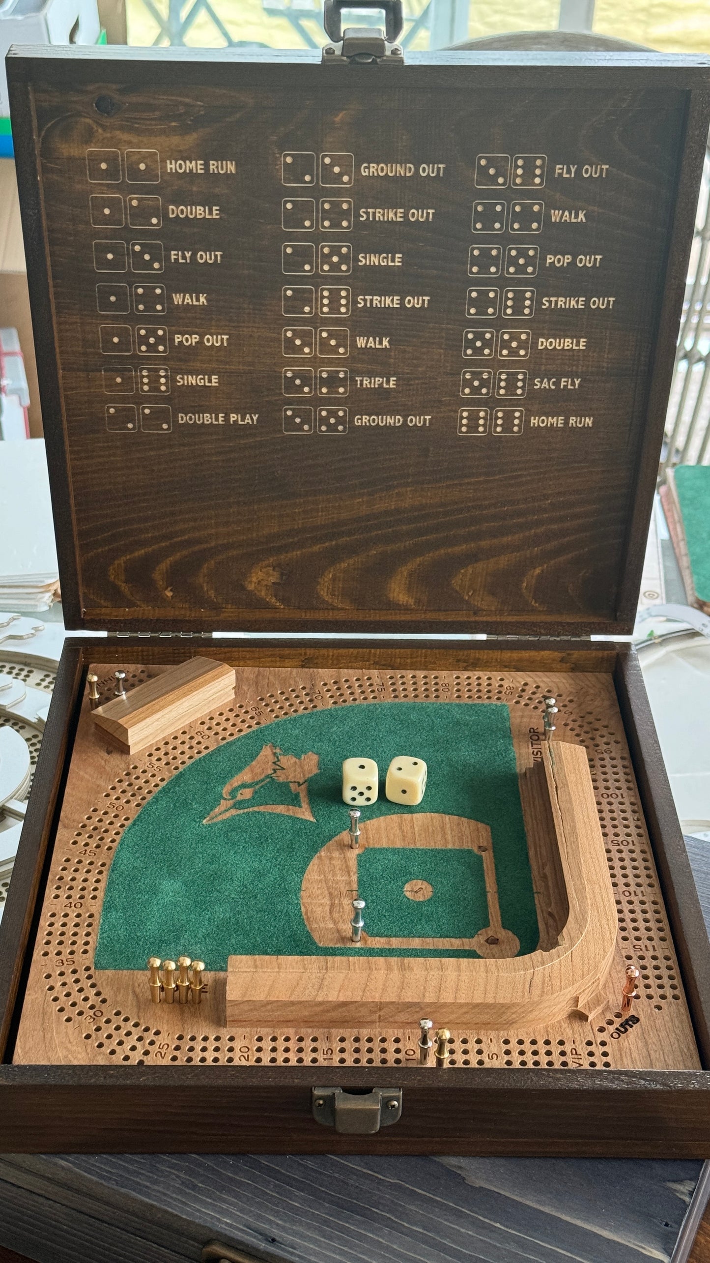 Add 'Dice Baseball' to your Baseball Diamond Cribbage Board