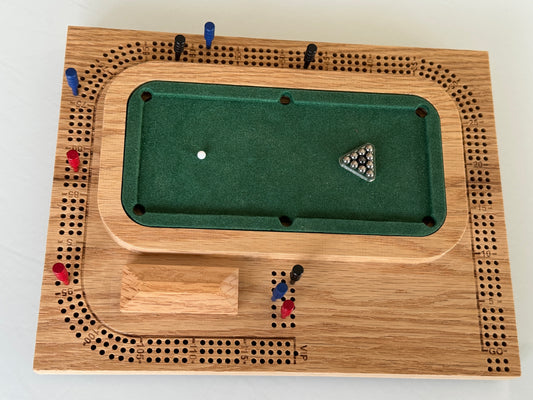 Oak Pool / Billiards Table Cribscape