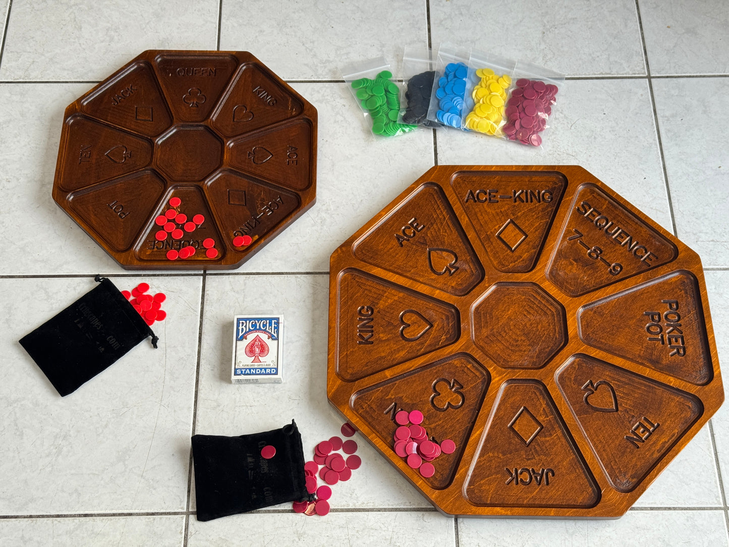 Rummoli Board - 14.5" carved Baltic Birch (Condo Size!)