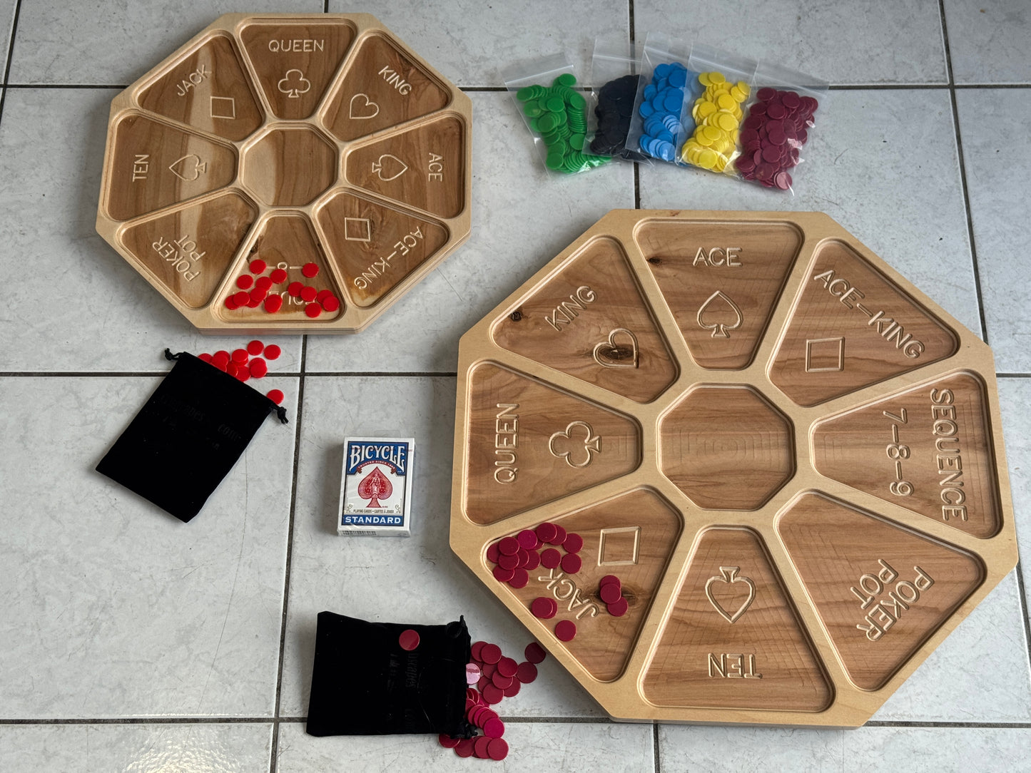 Rummoli Board - 14.5" carved Baltic Birch (Condo Size!)