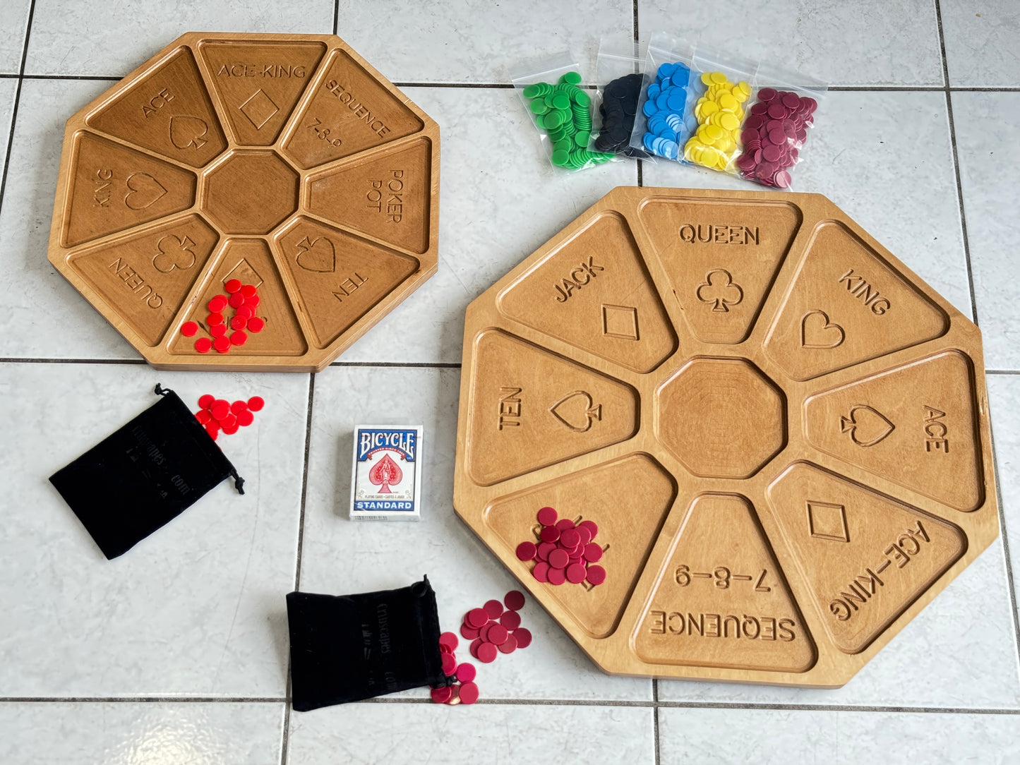 Rummoli Board - 14.5" carved Baltic Birch (Condo Size!)